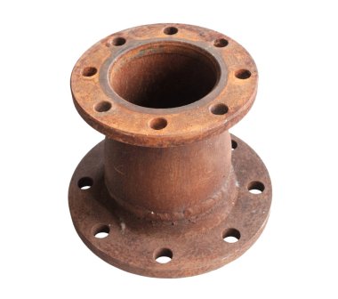 Delikli eski paslı yuvarlak mekanik detayı