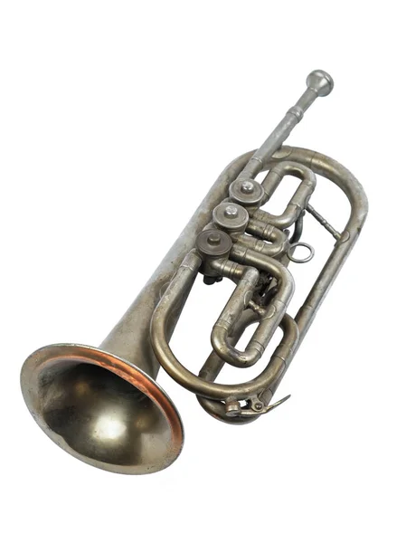 Gamla silver trumpet — Stockfoto