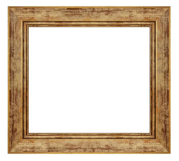 Vintage Golden Square Frame White Background Isolated — Stock Photo, Image