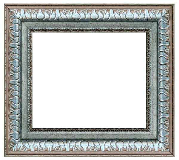 Oude Stijl Vintage Zilveren Frame Geïsoleerd Een Witte Achtergrond — Stockfoto