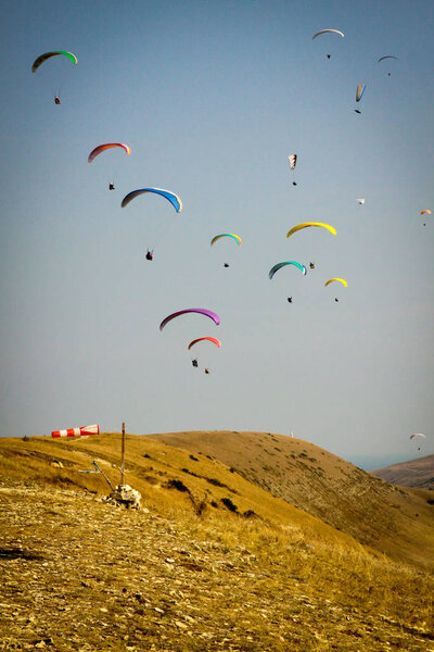 Mount Klementyev, Koktebel, Crimea, Hang-glider sea the mountains airplane extremsports