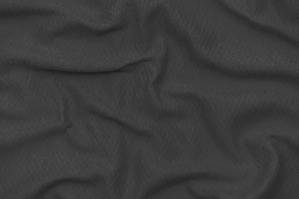Abstrait Gris Foncé Fond Texture Tissu Noir Tissu Vague Douce — Photo