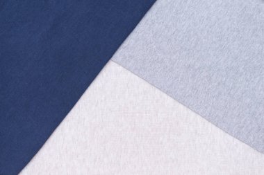 Grey, blue, beige cotton textile, fabric background. clipart
