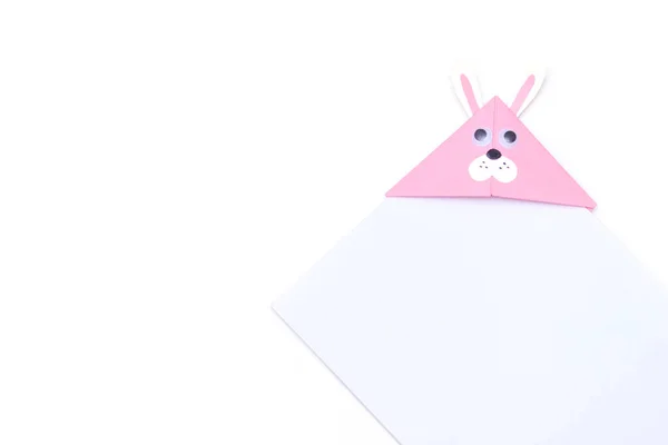 Leuke Dieren Origami Papier Hoek Bladwijzers Witte Achtergrond — Stockfoto