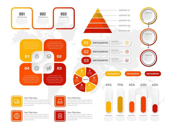 Creative Infographic Element Paketi Premium Vektörü Ayarla