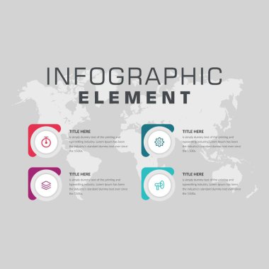 İş Stratejisi için Düz Bilgi Elementi Premium Vektörü
