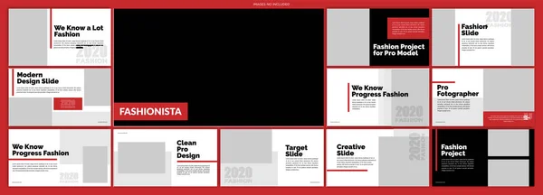 Kırmızı Moda Powerpoint Şablon Vektör Tasarımı