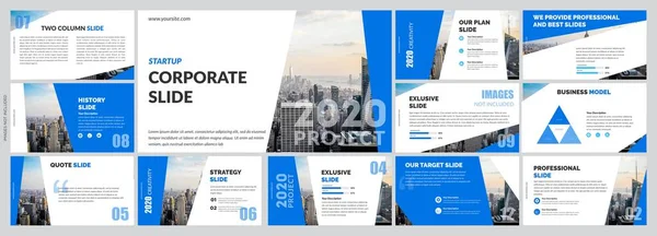 Şirket Powerpoint Şablon Vektör Tasarımı