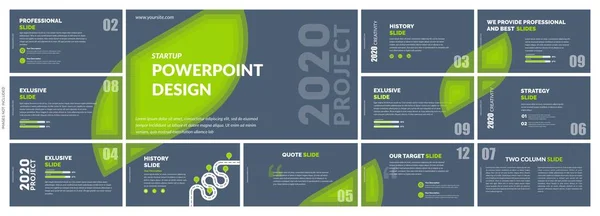 Soyut Powerpoint Şablon Vektör Tasarımı