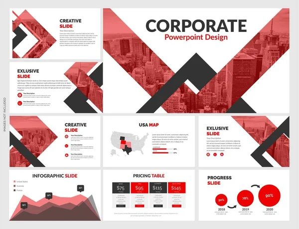 Şirket Powerpoint Şablon Vektör Tasarımı