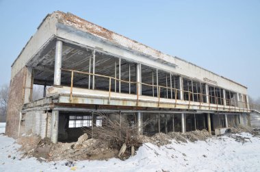 The building of an abandoned river station. A lot of enterprises closed during the financial crisis. This river station was no exception. The building was subsequently opened a cafe, then a workshop for the production of lemonade .... But nothing was clipart