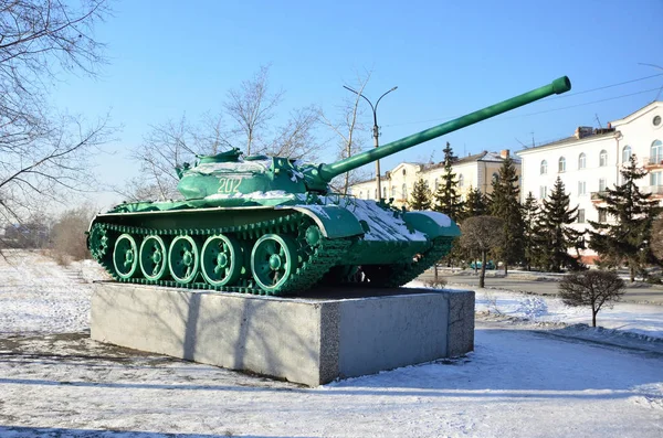 Pomnik Prawdziwe Militaria Czołg Czasach Zsrr Rosja Zsrr — Zdjęcie stockowe