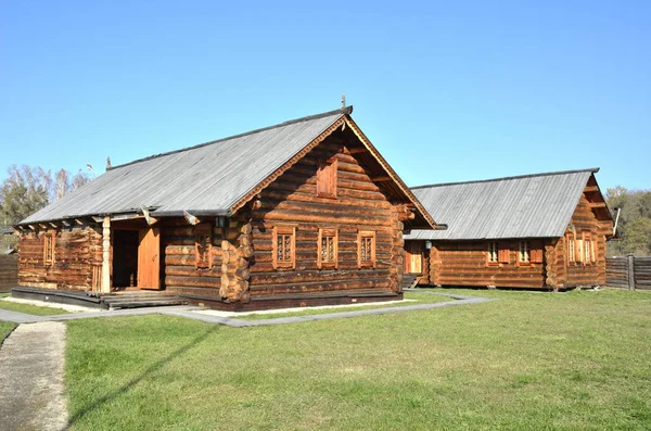 Arquitetura Madeira Velha Aldeia Russa Casas Madeira Rússia Sibéria — Fotografia de Stock