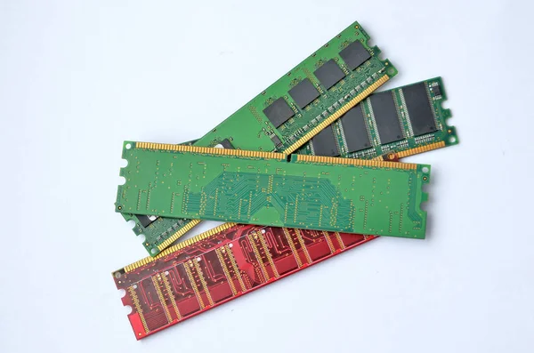 Meerdere Ram Modules Voor Computer Close Witte Achtergrond — Stockfoto