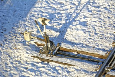 Eski demiryolu oku. Kış