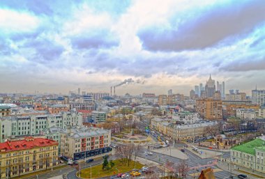 Eski şehir hava manzarası. Metropolis