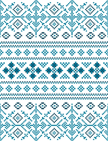 Flocon de neige bleu motif de pixel sans couture — Image vectorielle