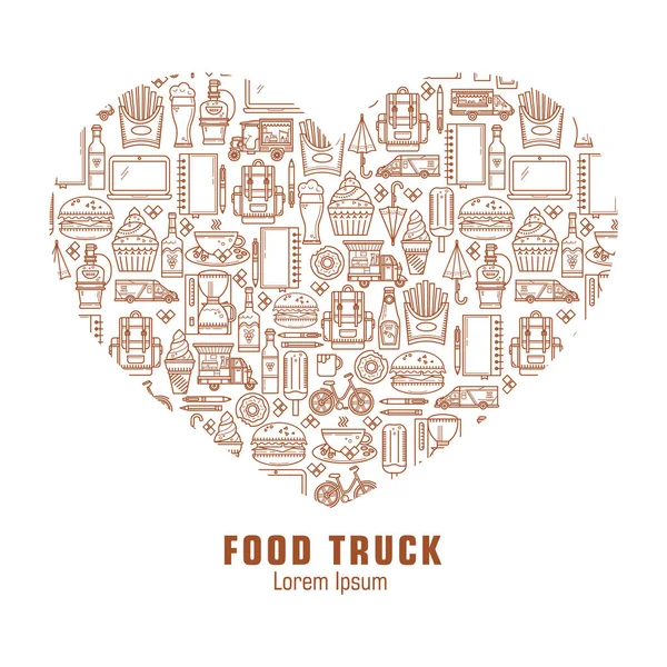 Illustration de camion alimentaire — Image vectorielle