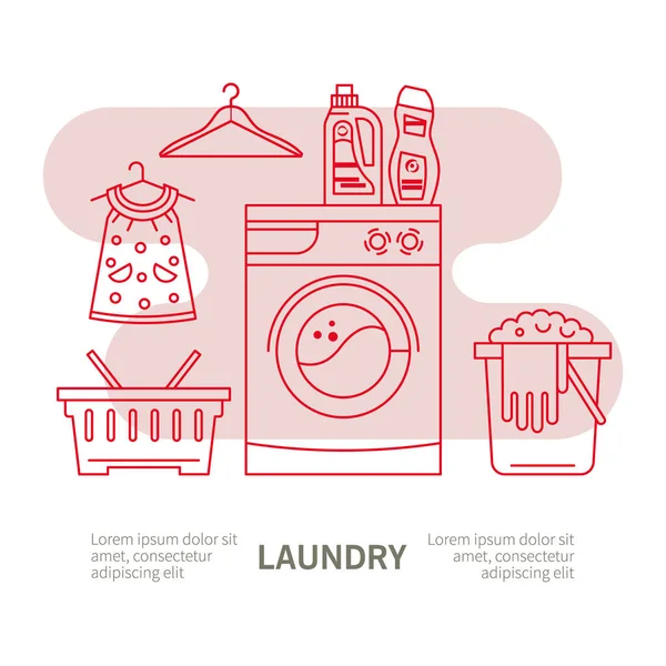 衣物清洗的插图 — 图库矢量图片