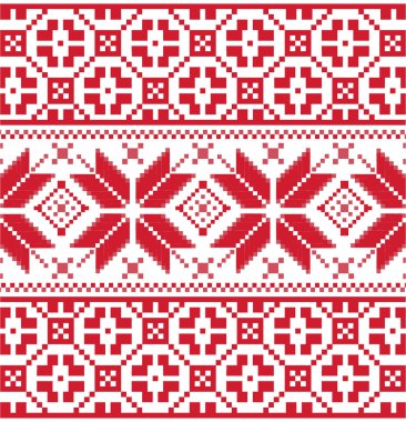 Kırmızı örgü desen İskandinav