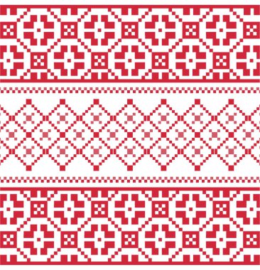 Kırmızı kış nakış deseni