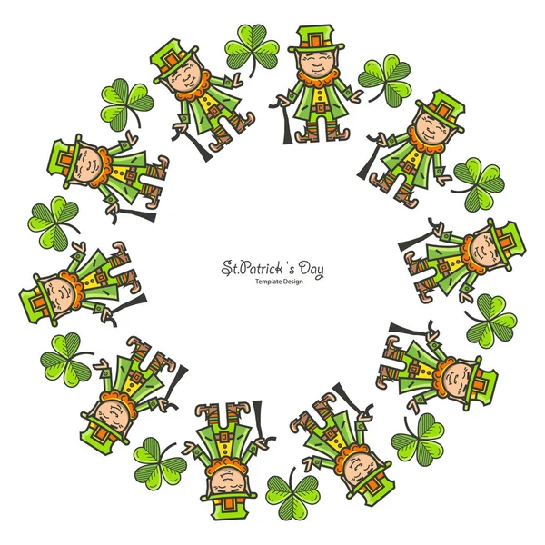 S St. Patrick napja kerek keret — Stock Vector