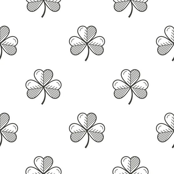 Shamrock kontúr varrat nélküli sablon — Stock Vector