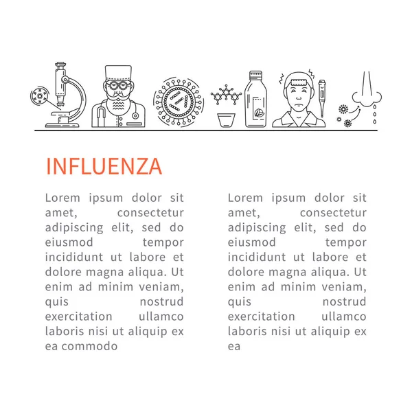 Πρότυπο flyer πρόληψη της γρίπης — Διανυσματικό Αρχείο