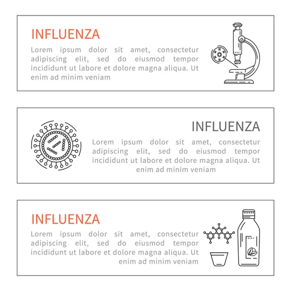 横幅流感预防 — 图库矢量图片