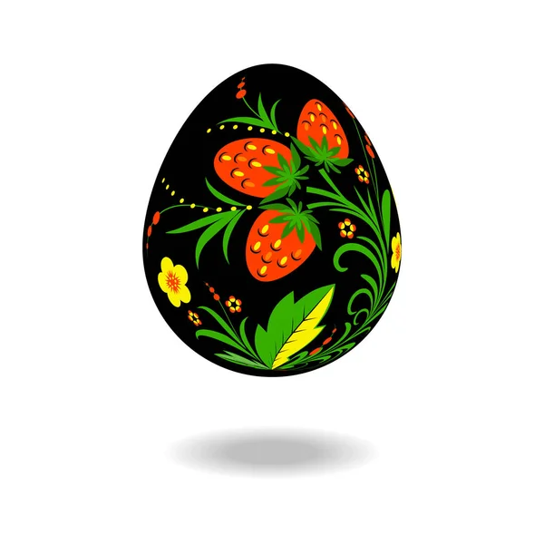 Easter egg ornament Khokhloma — Stock Vector