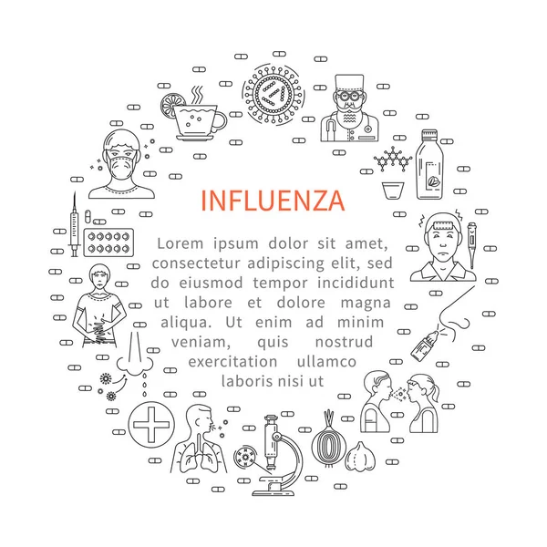 Prévention de la grippe bannière ronde — Image vectorielle