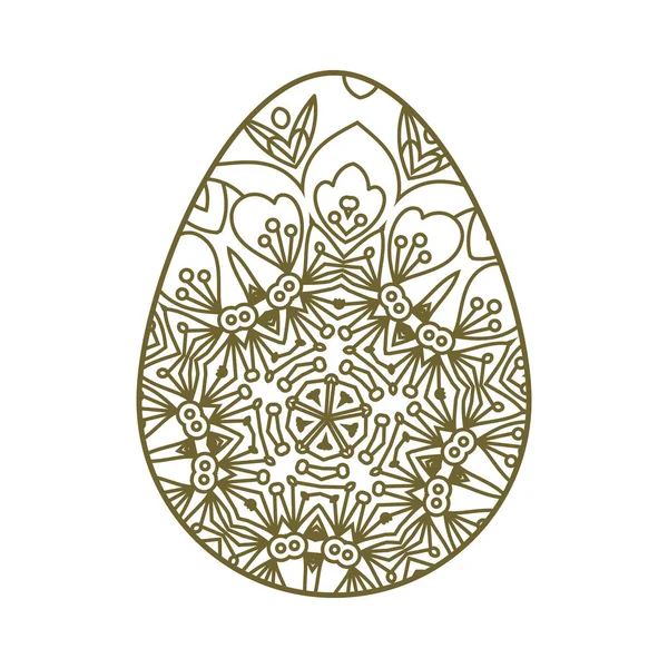 Easter egg laser cutting — Stock Vector
