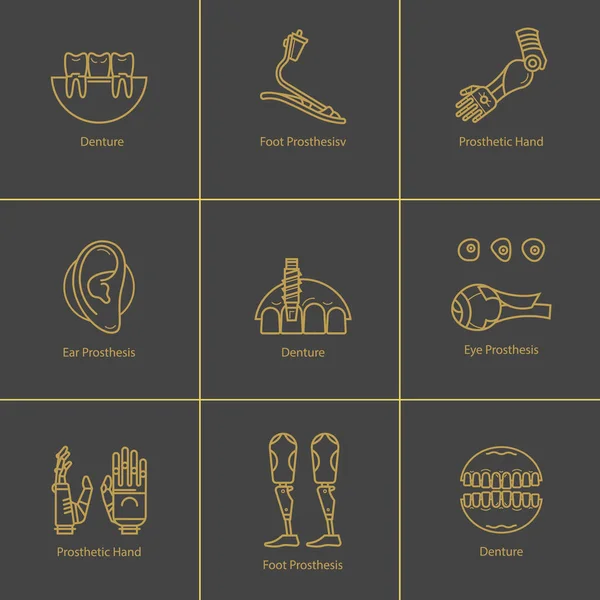 Tıbbi protez Icon set