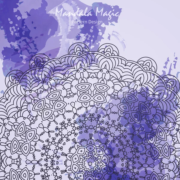 Mandala fleur aquarelle — Image vectorielle
