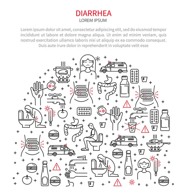 Ilustração médica diarréia —  Vetores de Stock