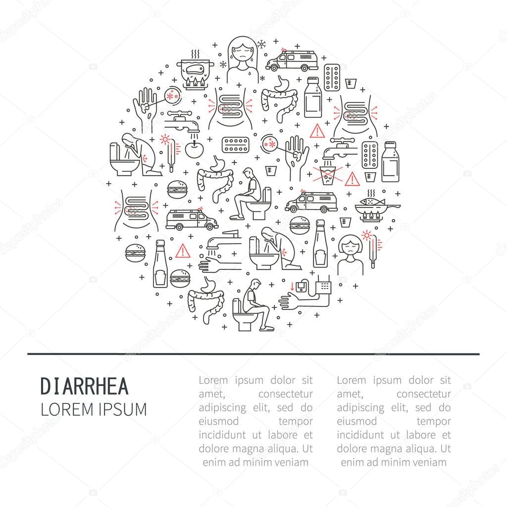 Simple illustration of diarrhoea