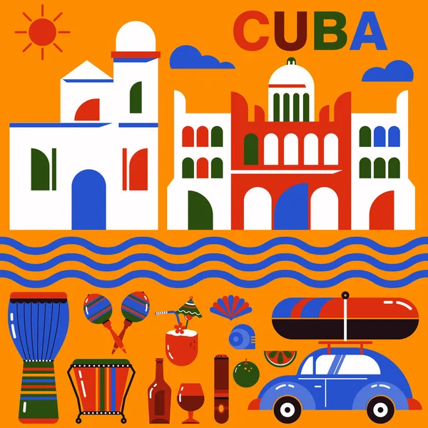 Cuba Havana illustration vector — Stock Vector