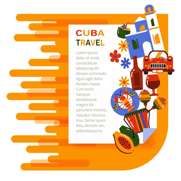 Banner Cuba viajes — Archivo Imágenes Vectoriales