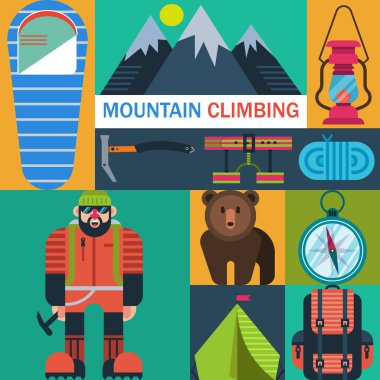 Dağcılık simgeler vektör