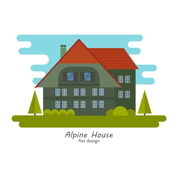 Alpine house vector — Stock Vector