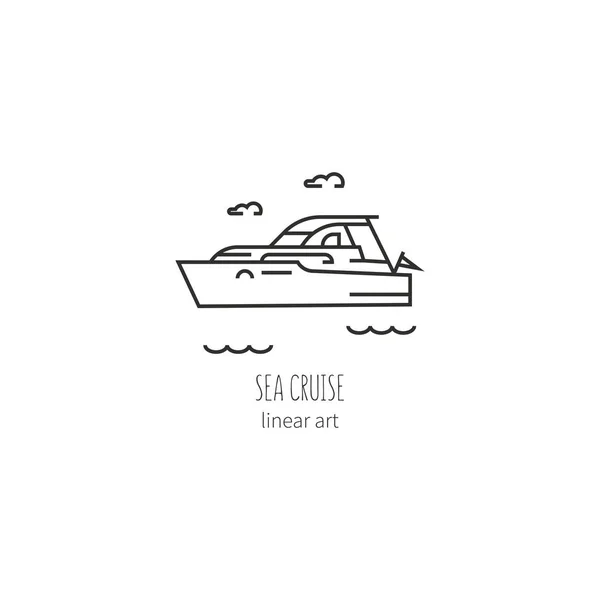 Icona di contorno barche a vela — Vettoriale Stock
