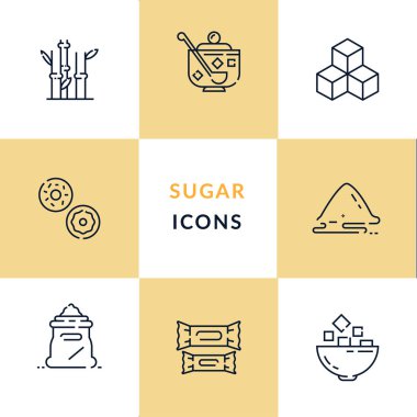 Şeker üretimi, büyüme ve işleme. Doğrusal simgeler