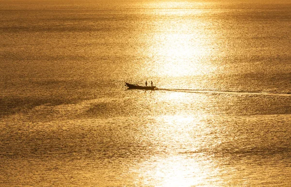 fisherman boat, indonesia, minimalism, quite, sea, seascape view, silhouette, sunset, traditional, two people, water