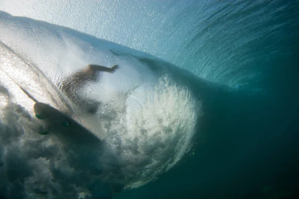 Section Tube Surf Surf Vague Dans Eau Cristalline Dans Île — Photo