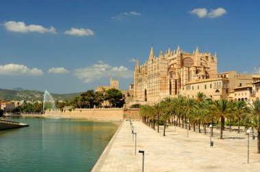 Palma de Mallorca Balear Adaları İspanya la Seu Mayorka ve parc de la Mar Katedrali