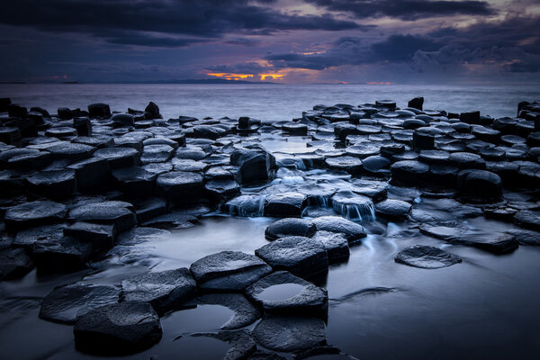 Giant's Causeway after sunset
