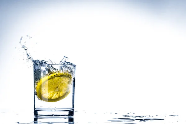 Glass of lemon water — Stock Photo, Image