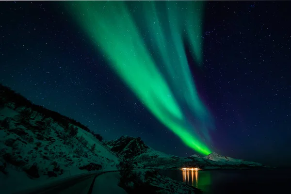 Skandinávia északi fény — Stock Fotó