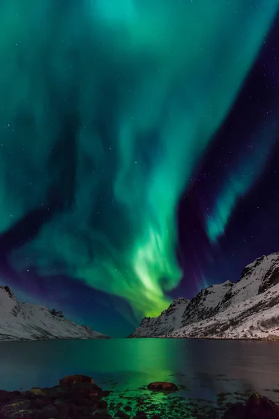 Luces boreales en scandinavia — Foto de Stock