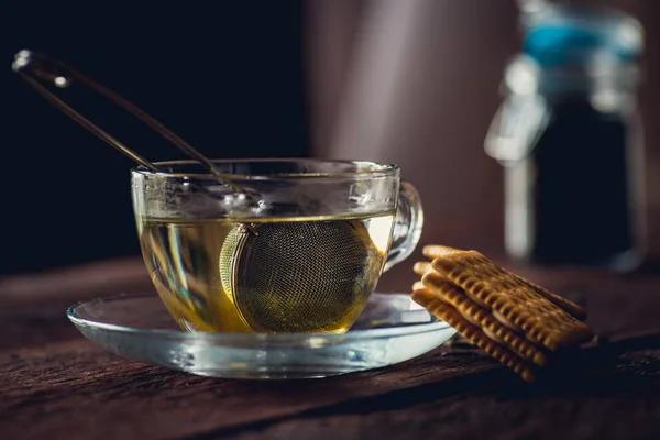 Taza de té de vidrio — Foto de Stock